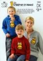King Cole Children in Need Pudsey Bear Sweater & Cardigan Knitting Pattern 1002