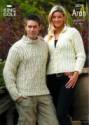 King Cole Fashion Aran Ladies & Men's Sweater & Jacket Knitting Pattern 2874