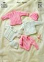 King Cole Baby Sweater, Cardigan & Hat DK Knitting Pattern 2885