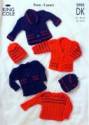 King Cole Baby Cardigan, Sweater & Hat DK Knitting Pattern 2902