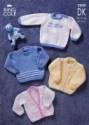 King Cole Baby Sweaters & Cardigans DK Knitting Pattern 2909