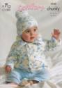 King Cole Baby Jacket, Sweater, Bolero & Hat Comfort Chunky Knitting Pattern 3045