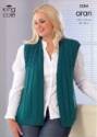 King Cole Plus Size Ladies Jacket & Waistcoat Merino Aran Knitting Pattern 3204