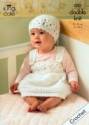 King Cole Baby Cardigan, Waistcoat, Dress & Hat DK Crochet Pattern 3251