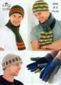 King Cole Men's Hats, Scarves & Gloves DK & Chunky Knitting Pattern 3296