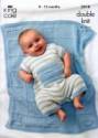 King Cole Baby Sweater, Pants, Romper & Blanket DK Knitting Pattern 3318