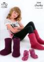 King Cole Chunky Hug Boots Accessories Knitting Pattern 3344
