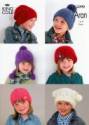 King Cole Children's Hats Comfort Aran Knitting Pattern 3390