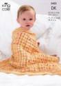 King Cole Baby Blankets Splash DK Knitting Pattern 3422