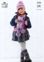 King Cole Children's Scarves, Warmers, Mitts & Hat Splash DK Knitting Pattern 3426