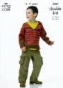 King Cole Children's Sweaters Merino DK Knitting Pattern 3487