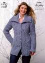 King Cole Ladies Jacket & Sweater Magnum Chunky Knitting Pattern 3494
