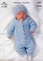 King Cole Baby All-in-one Comfort Aran Knitting Pattern 3504