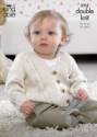 King Cole Baby Cardigan, Waistcoat & Slipover Cottonsoft DK Knitting Pattern 3517