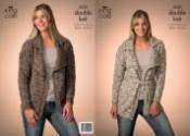 King Cole Ladies Long & Short Jackets Moorland Aran Knitting Pattern 3523