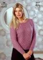 King Cole Ladies Sweater & Top Merino 4 Ply Knitting Pattern 3525