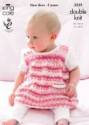 King Cole Baby Dress, Sweater & Hat Comfort Prints DK Knitting Pattern 3559