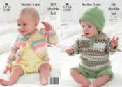 King Cole Baby All-in-one & Cardigan Comfort Prints DK Knitting Pattern 3561