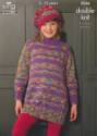 King Cole Children's Cardigan, Tunic & Hat Shades DK Knitting Pattern 3566