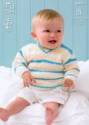 King Cole Baby Sweater & Tank Top Candystripe DK Knitting Pattern 3605