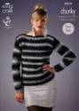 King Cole Ladies Sweaters Galaxy Chunky Knitting Pattern 3612