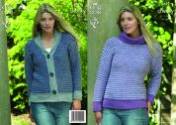 King Cole Ladies Tweed Jacket & Sweater Chunky Knitting Pattern 3622
