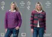 King Cole Ladies Cardigan & Sweater Riot & Merino DK Crochet Pattern 3655