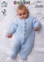 King Cole Baby Sleep suits Cuddles Chunky Knitting Pattern 3677