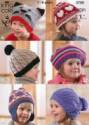 King Cole Children's Hats Aran Knitting Pattern 3700