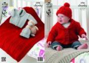 King Cole Baby Blanket, Jacket & Hat Comfort Chunky Knitting Pattern 3706