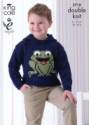 King Cole Children's Frog Sweaters Pricewise DK Knitting Pattern 3710