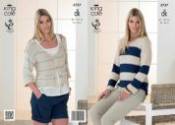 King Cole Ladies Cardigan & Sweater Cottonsoft DK Knitting Pattern 3737