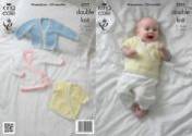 King Cole Baby Sweater & Cardigans Baby Glitz DK Knitting Pattern 3777