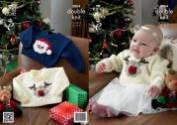 King Cole Baby Christmas Sweaters Comfort DK Knitting Pattern 3804