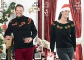 King Cole Ladies/Men's Christmas Sweaters Glitz/DK Knitting Pattern 3809