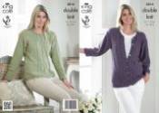 King Cole Ladies Sweater & Cardigan Baby Alpaca DK Knitting Pattern 3814