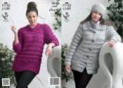 King Cole Ladies Big Value Super Chunky Sweater, Jacket & Hat Knitting Pattern 3816