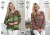 King Cole Ladies Cardigan & Sweater Country Tweed DK Knitting Pattern 3827