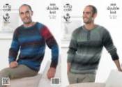 King Cole Men's Sweaters Country Tweed DK Knitting Pattern 3830
