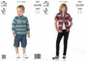 King Cole Sweater and Cardigan Splash DK Knitting Pattern 3847