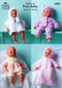 King Cole Dolls Clothes (Prem Baby) in DK Knitting Pattern 5000