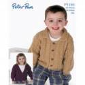 Peter Pan Baby/Children's DK Textured Jacket Knitting Pattern 1166