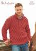 Stylecraft Mens Cabled Sweater Knitting Pattern 9036  Super Chunky