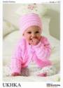 UK Hand Knit Association Baby Cardigan & Hat DK Knitting Pattern UKHKA112