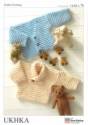 UK Hand Knit Association Baby Sweater & Cardigan DK Knitting Pattern UKHKA76