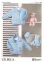 UK Hand Knit Association Baby Cardigans, Scarf & Mittens DK Knitting Pattern UKHKA86