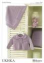 UK Hand Knit Association Baby Cardigan, Blanket, & Cushion DK Knitting Pattern UKHKA89