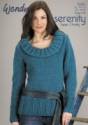 Wendy Serenity Super Chunky Wide Collared Sweater Knitting Pattern 5580