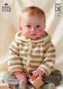 King Cole Baby Raglan Sweaters & Jackets DK Knitting Pattern 2821