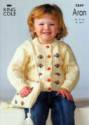King Cole Children's Sweater, Cardigan & Bag Aran Knitting Pattern 2849